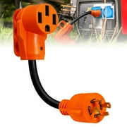 50A to 30A RV Power Adapter Cord Plug [NEMA 14-50R Female to L14-30P Male] [Dogbone Style] [EZ Grip] [Max 3750W @125V][ETL Approved] [LED] [10/3 STW Cord & Copper Wire] for Generator Trailer Camper