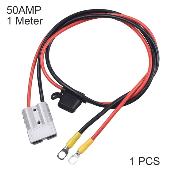 50A Battery Cable Quick Connect Kit, 6m 10AWG Wiring Harness with Style for 12V DC-DC for CHARGER, Dual Battery System, 4x4 Off-Road Vehicle and Trailer Setup, gray(1meter)