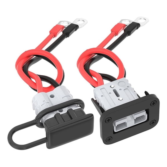 50A Battery Quick Disconnect Connector with 8AWG Wire and Mounting Bracket Extension Cable Connector Kit