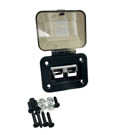 50A For Anderson Connector Battery Quick Connector Flush Mount Panel Base With Cover For Vehicle And Trailer Wiring Applications
