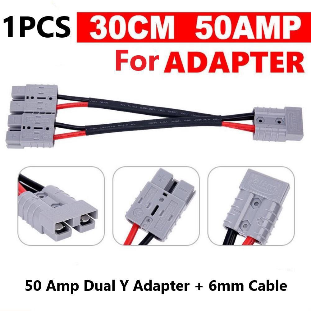 50A For Anderson Plug DoubleY Adaptor Cable Extension Lead 4mm Battery