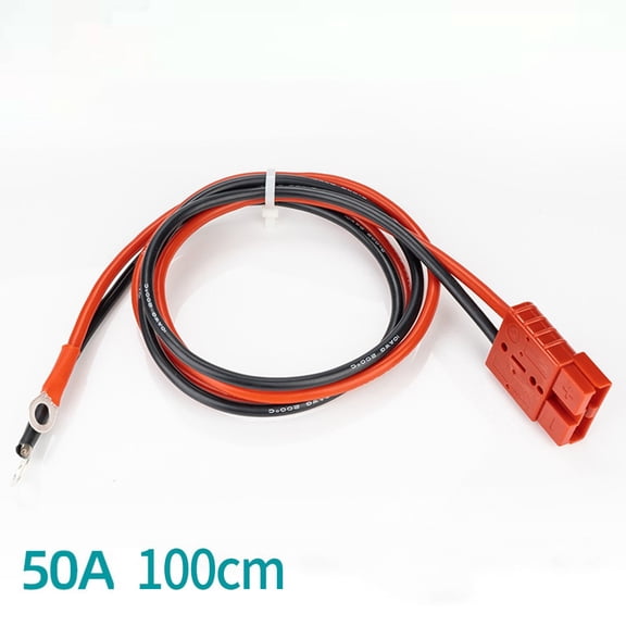 50A For Anderson Plug Lead To Plug M8 Terminal Battery Charging Connector Cable 1000V DC 10AWG 30cm/50cm/100cm Extension Cord