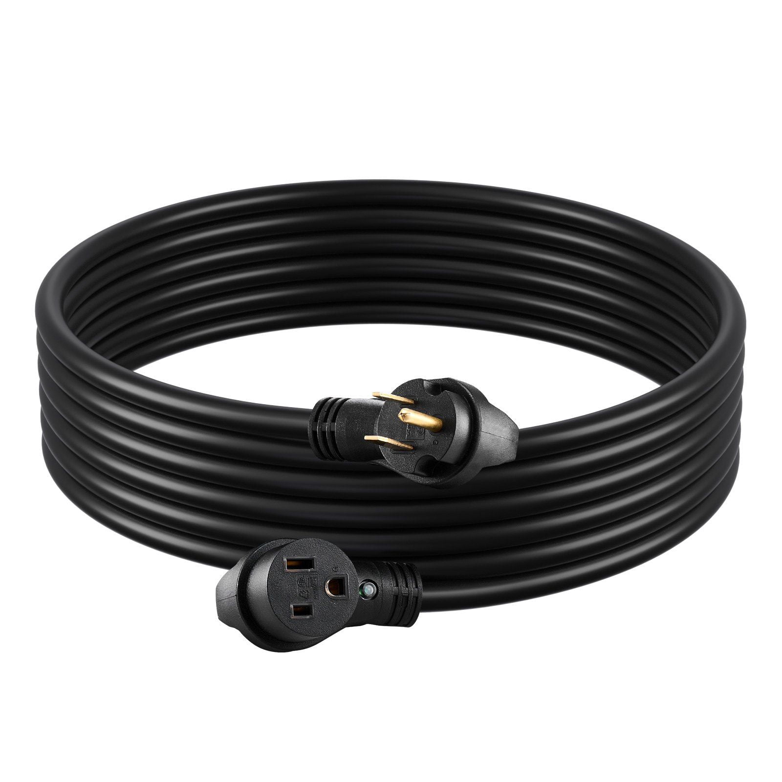 50A Generator Extension Cord 50FT 250V Heavy Duty 6AWG Pure Copper Power Cable NEMA 6-50P to 6-50R 12500W ETL Certified Outdoor Indoor Use with Light Indicator Handle Storage Bag