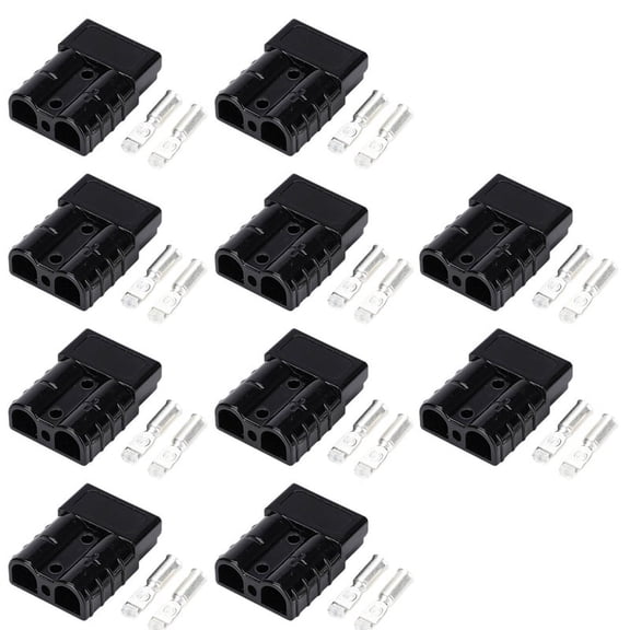 50A High Current Connector for Electric Vehicle Batteries, UPS, Solar Cables, New Energy Plugs Black,10 * Current Connectors,Black