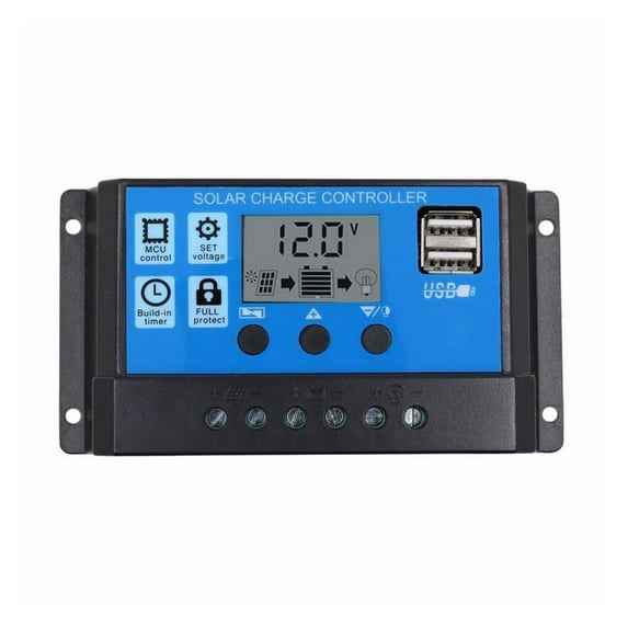 50A Solar Charge Controller Solar Panel Controller 12V/24V Adjustable LCD Display Solar Panel Battery Regulator With USB Port