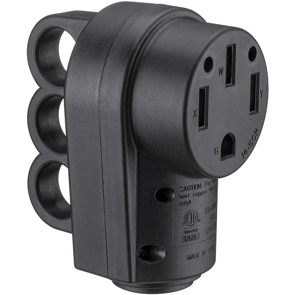 50AMP RV Replacement Female Plug with Easy Unplug Design, ETL Certified
