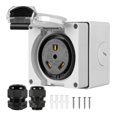 50Amp RV Power Outlet Box,125/250Volt NEMA 1450R Receptacle,Outdoor