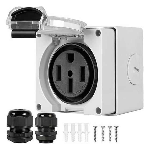 50Amp RV Power Outlet Box,125/250Volt NEMA 1450R Receptacle,