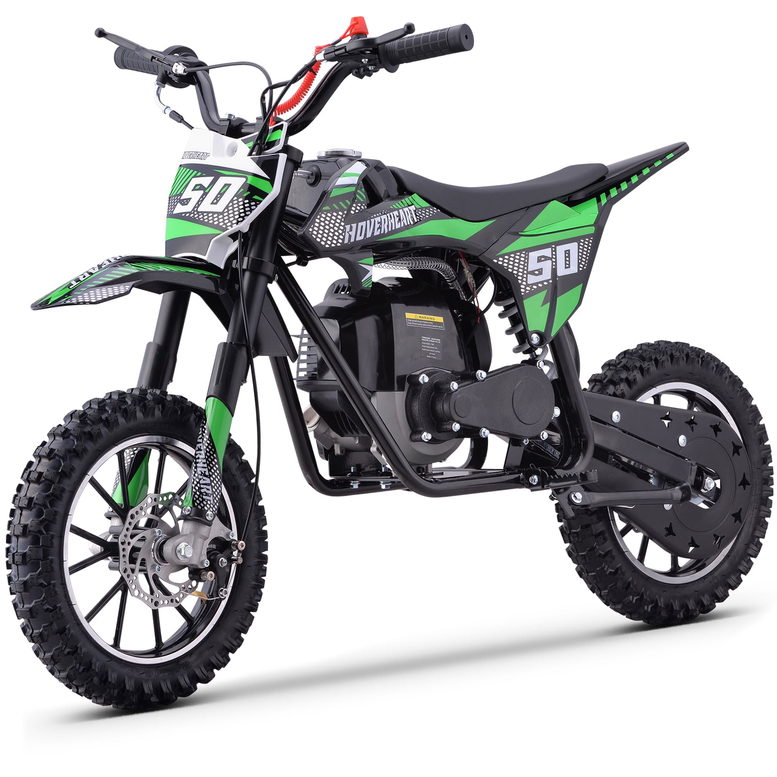 50CC 4-Stroke Dirt Bike for Adults & Teens & Kids,Professional Dirt Bike with Dual Disc Brakes,Double suspension and Anti-slip Off-Road Tires, Gas Dirt Bike Max Load 180 lbs,Green