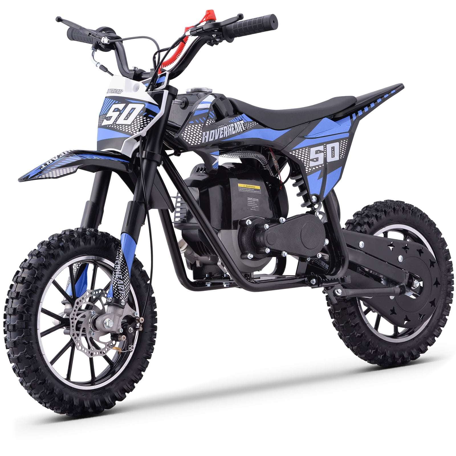 50CC 4-Stroke Dirt Bike for Adults & Teens & Kids,Professional Dirt Bike with Dual Disc Brakes,Double suspension and Anti-slip Off-Road Tires, Gas Dirt Bike Max Load 180 lbs,Blue