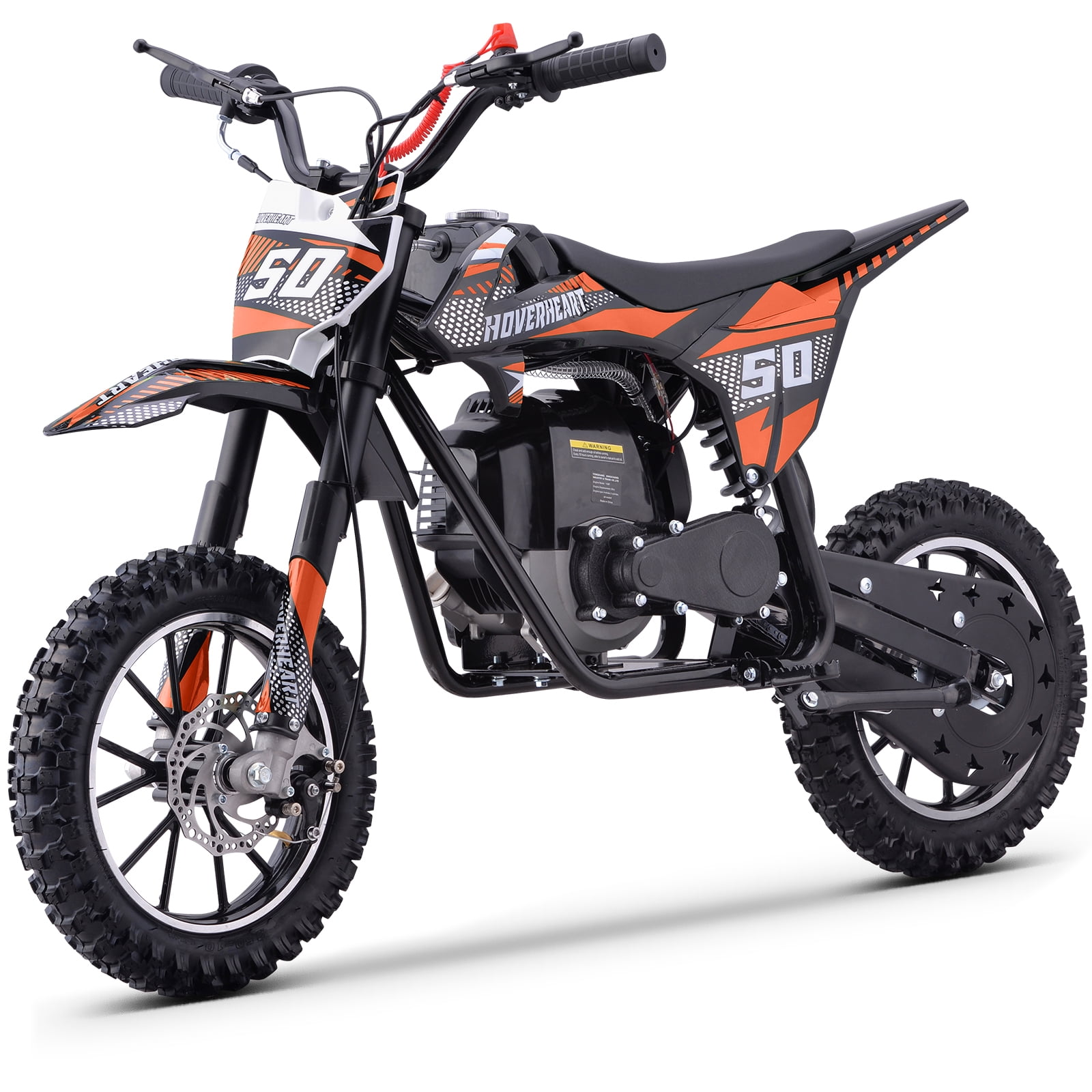 50CC 4-Stroke Dirt Bike for Adults & Teens & Kids,Professional Dirt Bike with Dual Disc Brakes,Double suspension and Anti-slip Off-Road Tires, Gas Dirt Bike Max Load 180 lbs,Orange