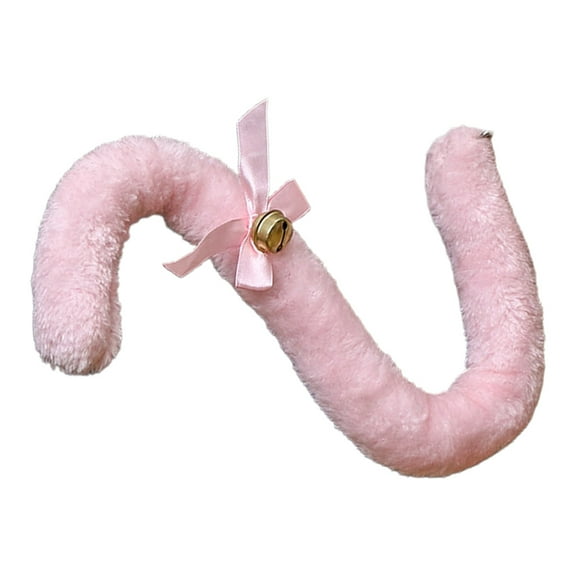 50CM Long Flexible Plush Cat Tail with Bowknot Bell Party Accessories
