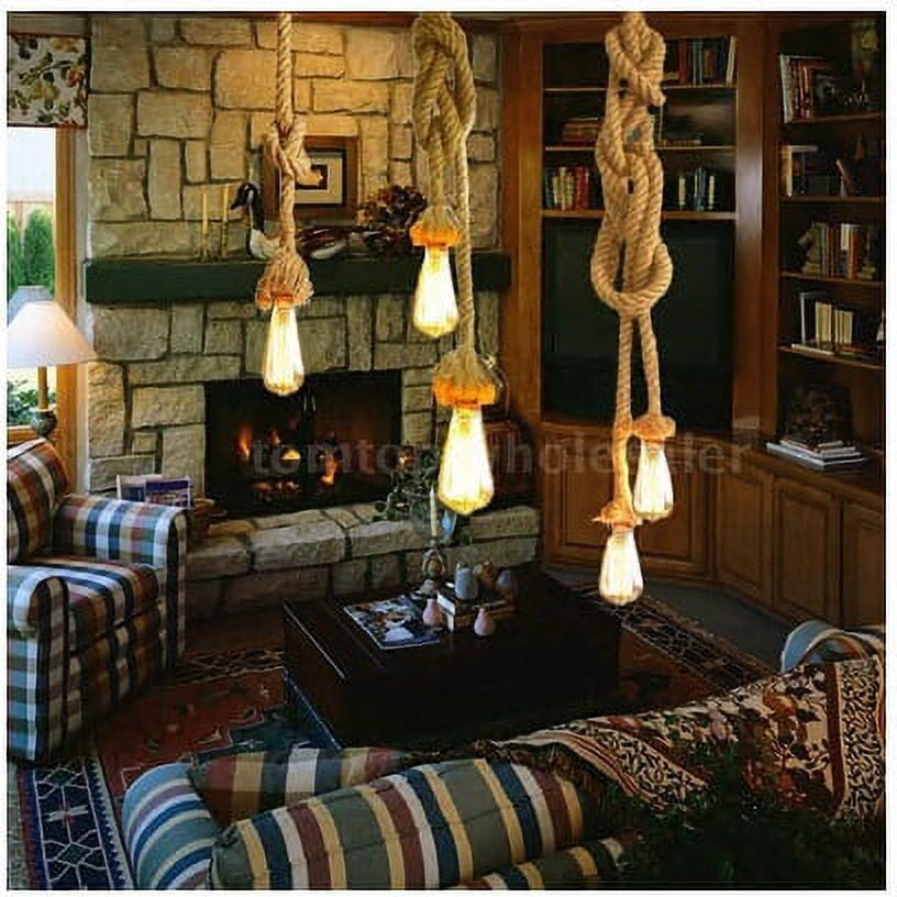 50CM Vintage Style Single Heads Rope Pendant Lights Loft Lamp Restaurant Bedroom Diningroom Rope Light Size 50cm Walmart