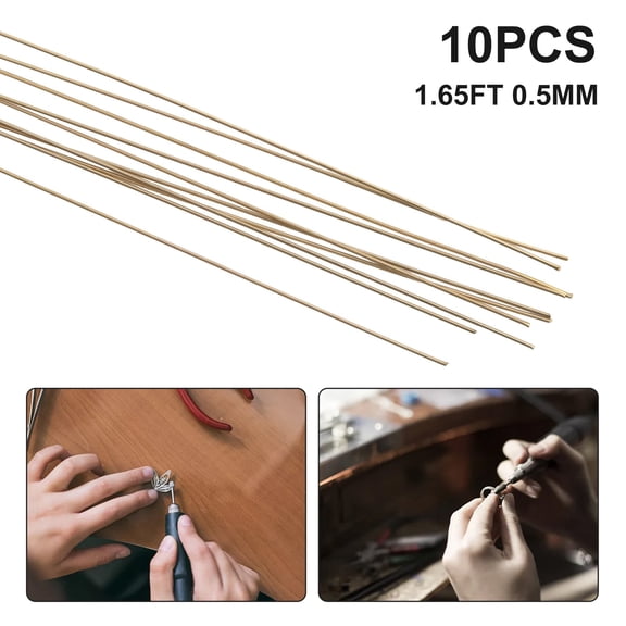50Cm Gold Silver Welding Rods 0.5Mm Diameter Soldering Wire For Jewelry Repair Metal Brazing Tool 10Pcs Low Melting Point Silver-Copper Alloy