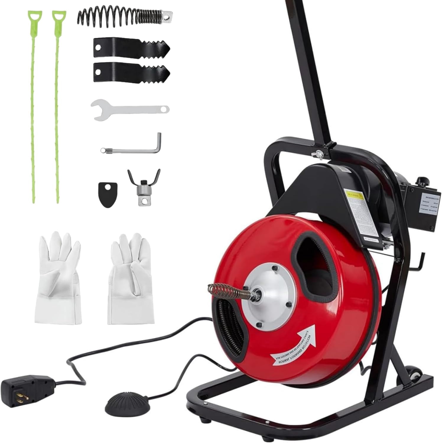 50FT 1/2 Inch Electric Sewer Snake, Auto Feeding Drain Auger Cleaner ...