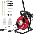 thumbnail image 1 of 50FT 1/2 Inch Electric Sewer Snake, Auto Feeding Drain Auger Cleaner with Foot Switch & 4 Cutter Heads – 2" to 4" Pipe Drain Cleaner Machine for Home & Professional Use, 1 of 8