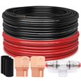 50FT 8 Gauge Wire (25ft Each Black/Red) Copper Clad Aluminum CAA Car