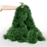 50FT Christmas Garland for Christmas Decoration, Non-Lit Soft Green Unlit Artificial Greenery Garland for Outdoor Or Indoor Decor, Artificial Christmas Twist Garland for Wedding Party Decoration