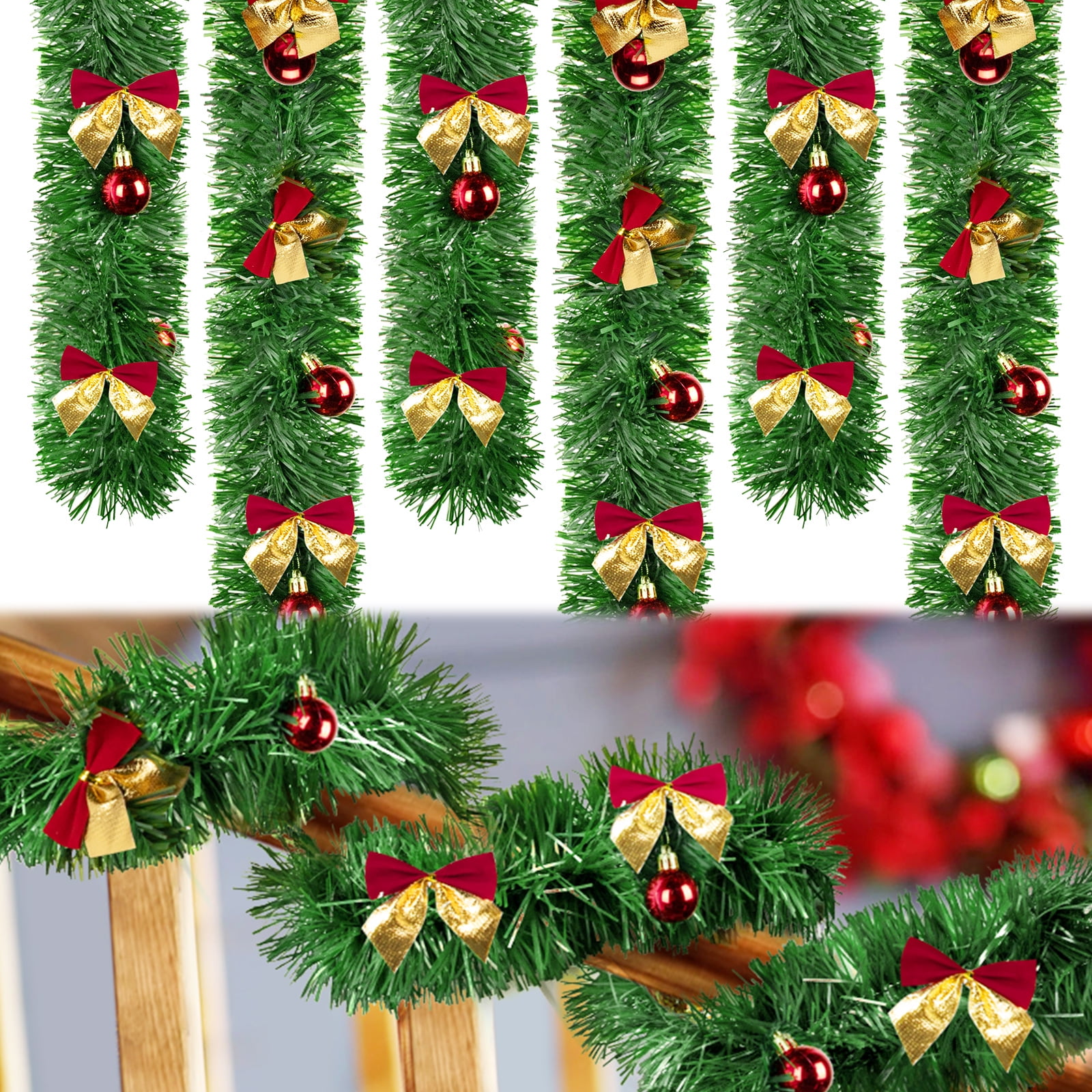 50FT Christmas Garland for Christmas Decorations, NonLit Soft Green
