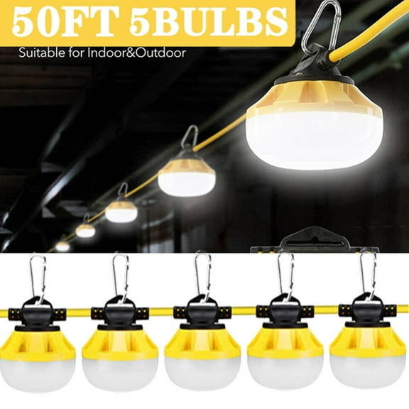 50FT Construction String Lights LED Industrial Grade Best Bright Work Light US