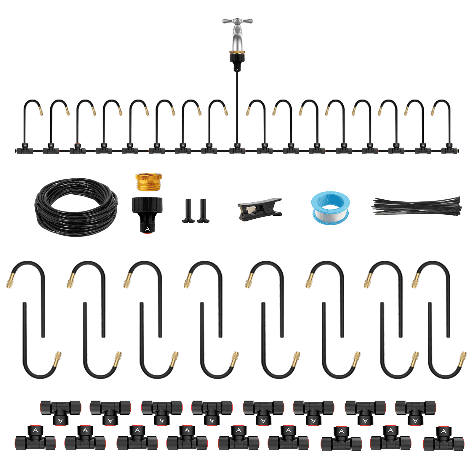 50FT Drip Irrigation Kit, Automatic Irrigation System with 360 ...