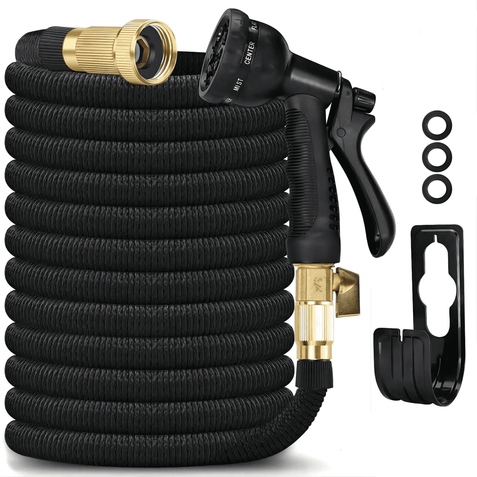 50FT Expandable Water Hose – Flexible Lightweight No-Kink Garden Hose for Outdoor Watering, Car Wash, Lawn & Yard with Leakproof Brass Fittings, Durable Expanding Water Hoses