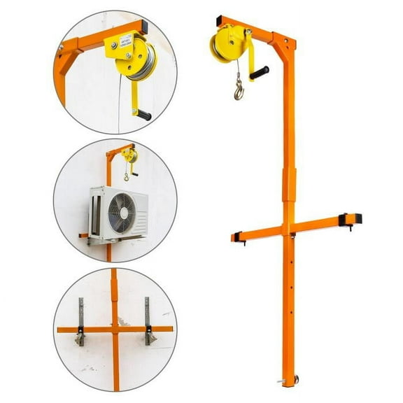 50FT Heavy-Duty Alloy Steel Air Conditioner Crane, Stainless Steel Hand Winch Mounted Outside The Air Conditioning