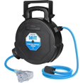 50FT Heavy Duty Cord Reel, Retractable Extension Cord Reel with Light