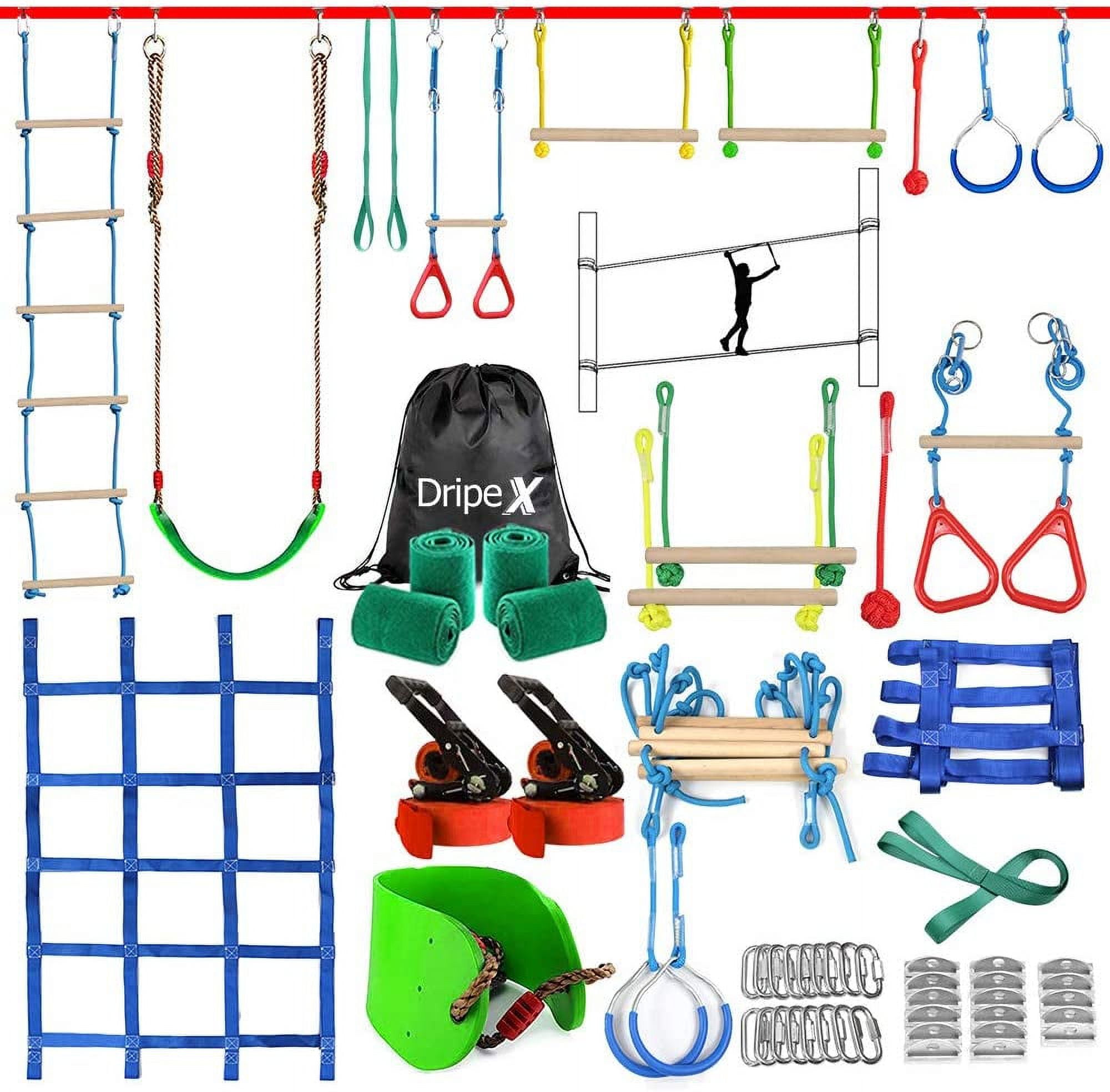 Ninja Warrior Obstacle Course with 8 accessories – Great Playthings