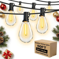thumbnail image 1 of YIMIEMIT S14 LED 50ft Outdoor String Lights 24+1 Shatterproof Waterproof Bulbs for Patio Cafe Bistro, 1 of 12