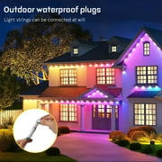 50FT Permanent Outdoor Lights, RGB LED Eaves Lights with App/Remote Control, Waterproof Smart String Light for Christmas and All Holiday Decor