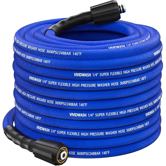 50FT Pressure Washer Hose 1/4"M22-14&15mm Universal Flexible Power Washer Hose No Leak,Kink-Free Pressure Washers Replacement Hose 3600PSI for Household Electric Power Washers,Extension