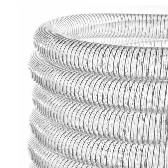 50Ft 1-1/2in PVC Pipe, Sump Pump Hose with 6 Clamps - Heavy Duty for Pool, Boat Marine Pump, Dust Drain