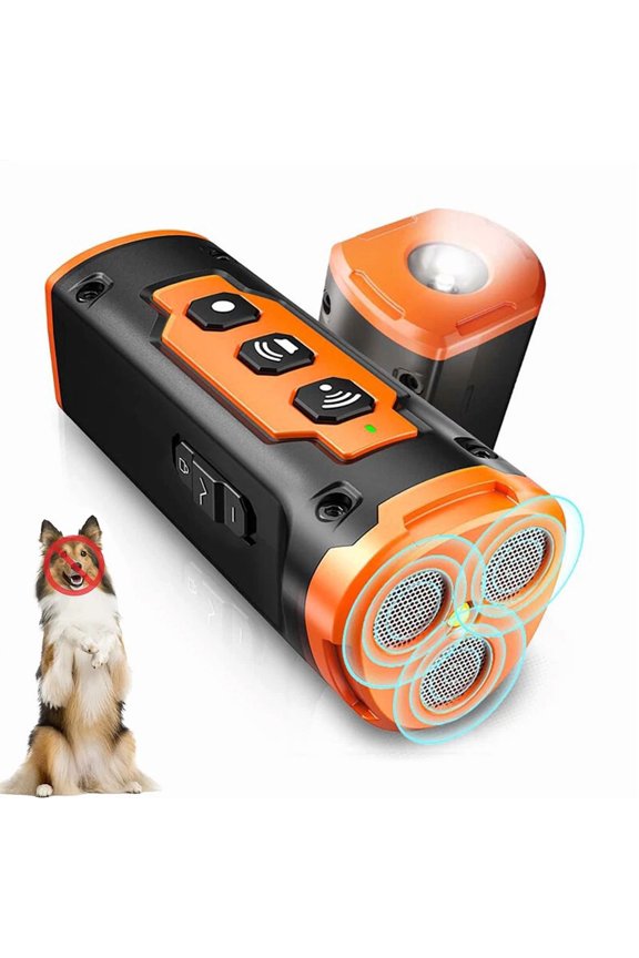 50Ft Dog Bark Deterrent Devices w/3pcs UltraSonic Emitters | No Bark | LED Light