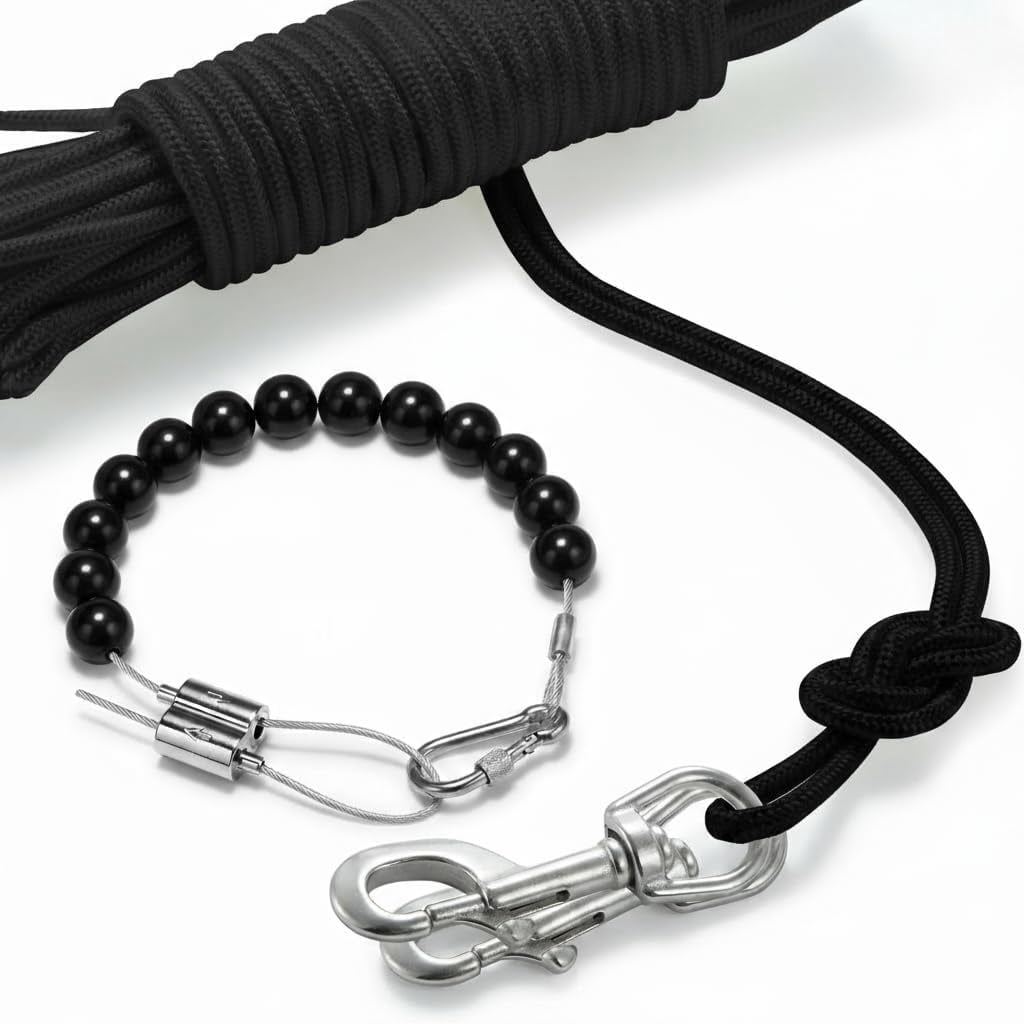 Retaining Rope 50Ft Flag Pole Rope Kit, Polyester Halyard Flag Rope with 2 Pcs 3.5 ...