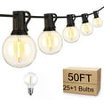 thumbnail image 1 of 50Ft LED Outdoor String Lights G40 Globe Patio Light, Waterproof Hanging String Light with 25 Warm White Shatterproof Bulbs, 1 of 1