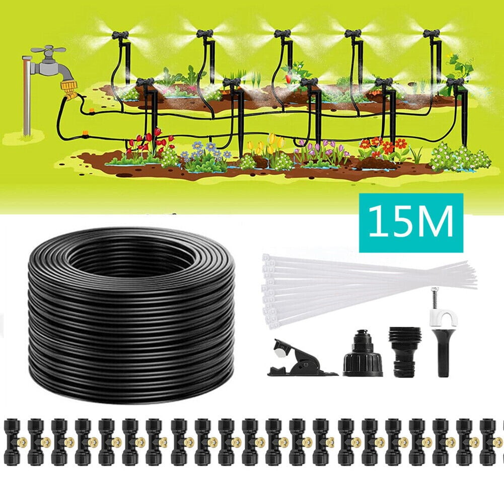 50Ft Outdoor Patio Water Mister Mist Nozzles Misting Cooling System Fan