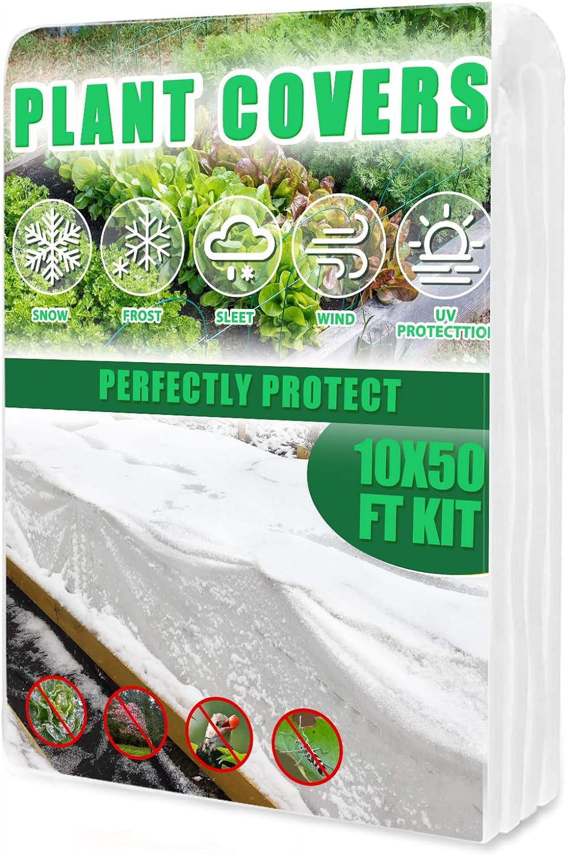 50Ft x 10Ft Plant Covers Freeze Protection, Reusable Floating Row Cover
