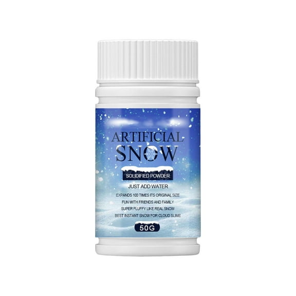 50G Artificial Snow Instant Snow Romantic Display Stage Props Christmas Winter Snow Scene for New Year Outdoor Holiday Office Events