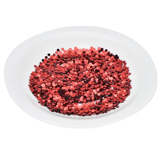 50G DIY PVC No Hole Circular?Sequins Stage Wedding Clothes Supplies Accessories(Red 2mm) Rawiri