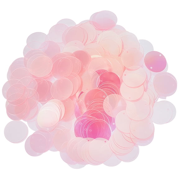 50G Pink Flat Round Sequin Double Holes PVC Decorative Bulk Spangles Lightweight Crafting Circular Embellishment Shiny Glitters Loose Sequins DIY