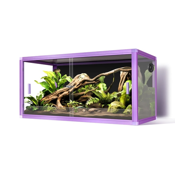 50Gallon Reptile Terrarium, 36x18x18In Light Weight Reptile Enclosure, Colored Reptiles Tank with Tempered Glass Door