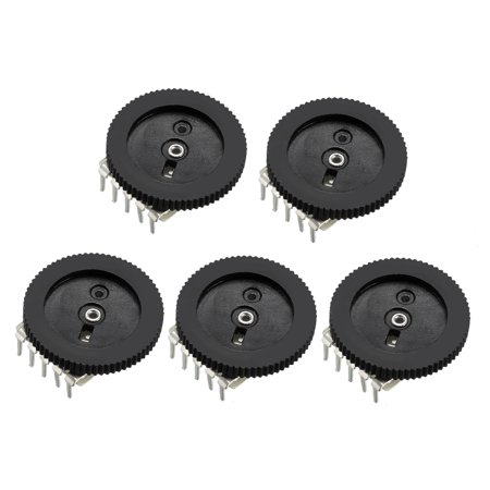 50K Ohm Dial Wheel Potentiometer for Audio Stereo Volume Switch Control 16x2mm, 5Pcs
