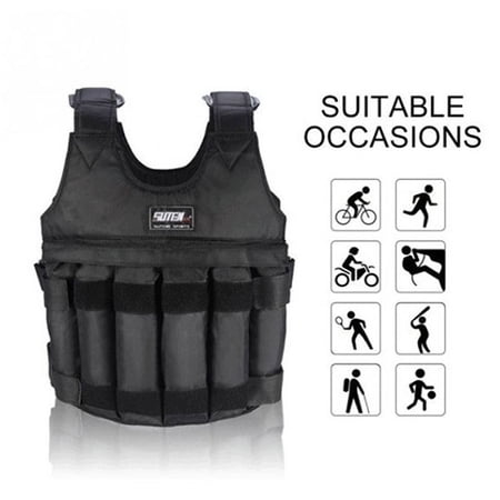 50KG Adjustable Workout Weighted Vest Oxford Fabric Running Vest Exercise Strength Training Fitness