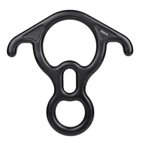 50KN Rescue Figure 8 Descender Durable Aluminum Alloy Belay Device for Rock Climbing and Peak Rescue