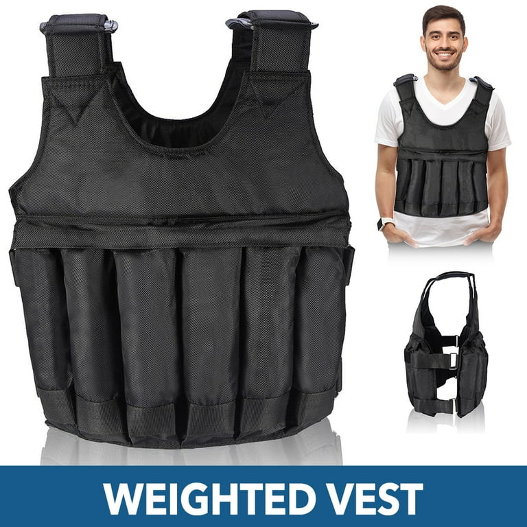 50Kg Adjustable Weighted Vest Load Weighted Vest Adjustable Weighted Jacket Exercise Fitness Exercise Training Waistcoat Steel Plate or Sand Not