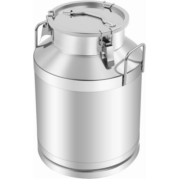 50L 13.2 Gallon Milk Can Stainless Steel Milk Bucket Wine Pail Bucket Versatile Milk Can Wine Bucket Liquid Storage Milk Transport Can Tote Jug with Sealed Lid Heavy Duty and Carry Handle