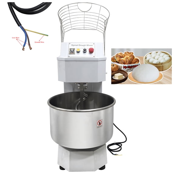 50L Dough Mixer Double Speed Double Action Variable Frequency Silent Commercial Kneading Machine 220V