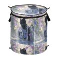 thumbnail image 1 of 50L Extra Large Popup Hamper Collapsible Laundry Basket With Zippered Lid 15.7x18.5in A Cat in The Glass and Flowers, 1 of 7