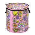 thumbnail image 1 of 50L Extra Large Popup Hamper Collapsible Laundry Basket With Zippered Lid 15.7x18.5in Cartoon Elements, 1 of 7